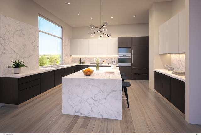 Kitchen with Marble Island