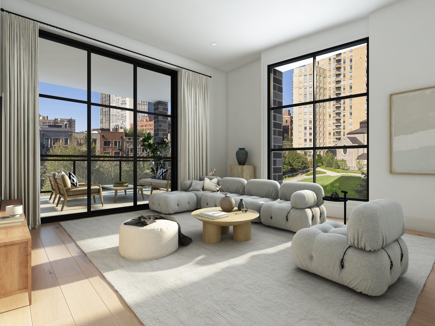 Living Room with Park Views